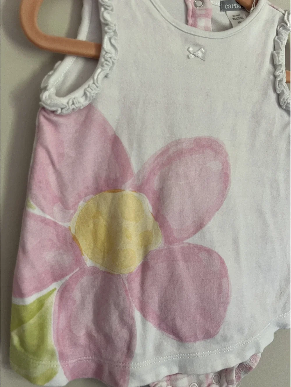 Vintage Carter’s Pink White Floral Detail Bubble